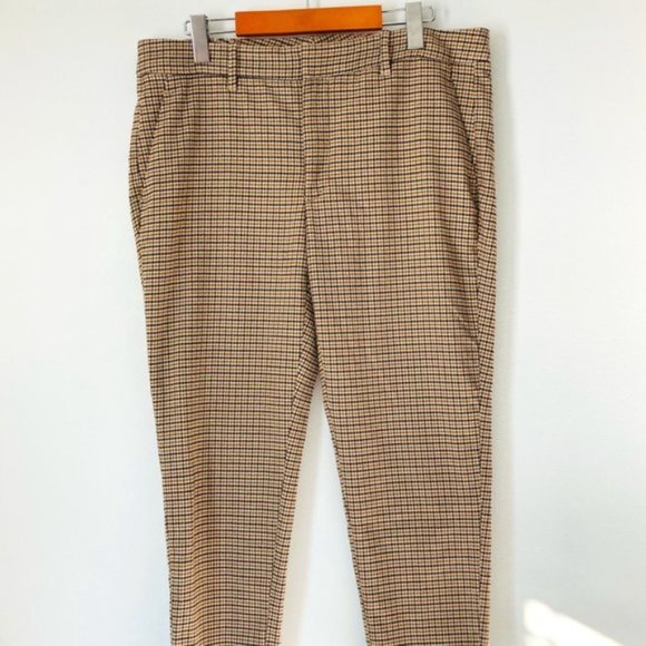 ZARA WOMAN HOUNDSTOOTH ANKLE CROPPED PANTS SZ. 10 - Picture 3 of 5
